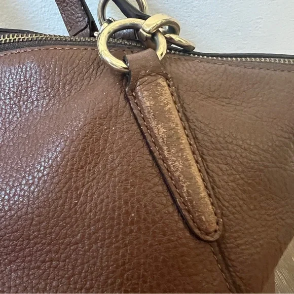 Coach Kelsey Small Satchel Bag Brown Pebbled Leather Gold Hardware G1892-F28993 - Picture 10 of 13